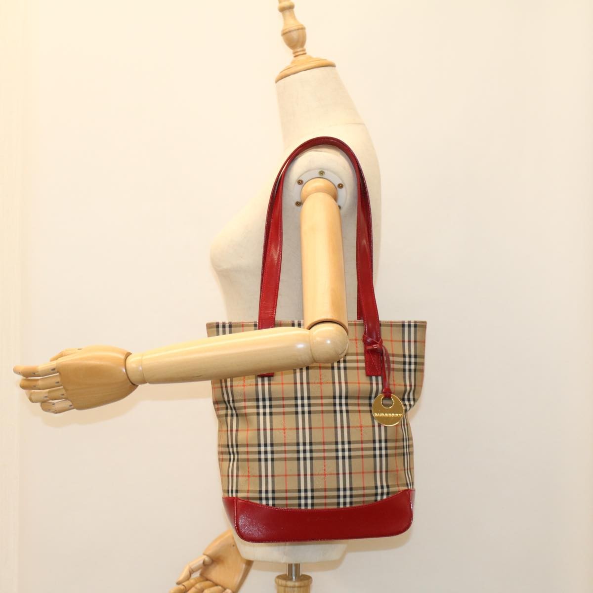 Burberry Nova Check Tote Nylon and Leather