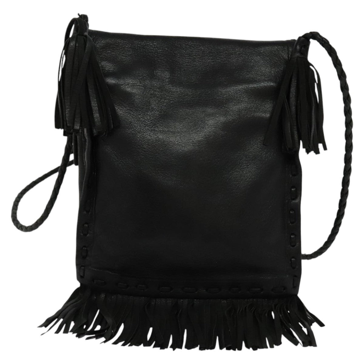 Prada Fringe Flap Crossbody Bag Leather