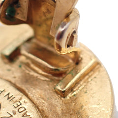 Chanel Vintage CC Round Button Clip-On Earrings Metal