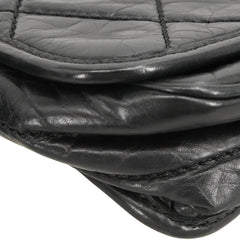 Chanel Vintage Logo Messenger Bag Quilted Aged Calfskin