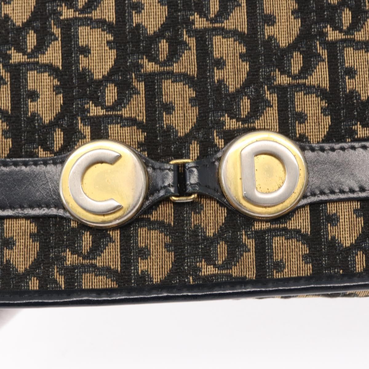 Christian Dior Vintage Trotter Shoulder Bag Canvas