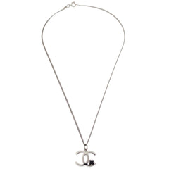 Chanel CC Chain Pendant Necklace Metal and Faux Pearls