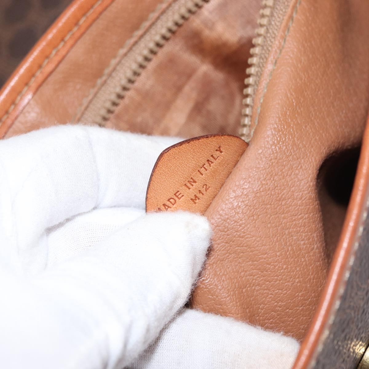 Celine Vintage Macadam Shoulder Bag Canvas and Leather