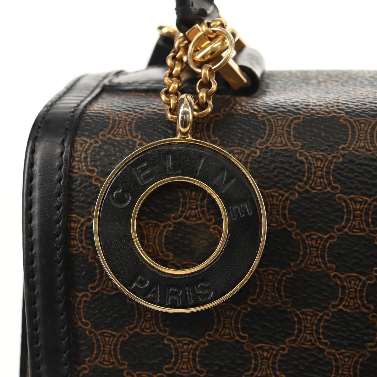 Celine Vintage Convertible Top Handle Bag Macadam Coated Canvas