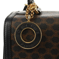 Celine Vintage Convertible Top Handle Bag Macadam Coated Canvas