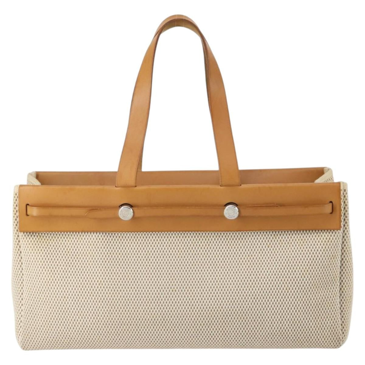 Hermes Herbag Cabas Toile and Leather