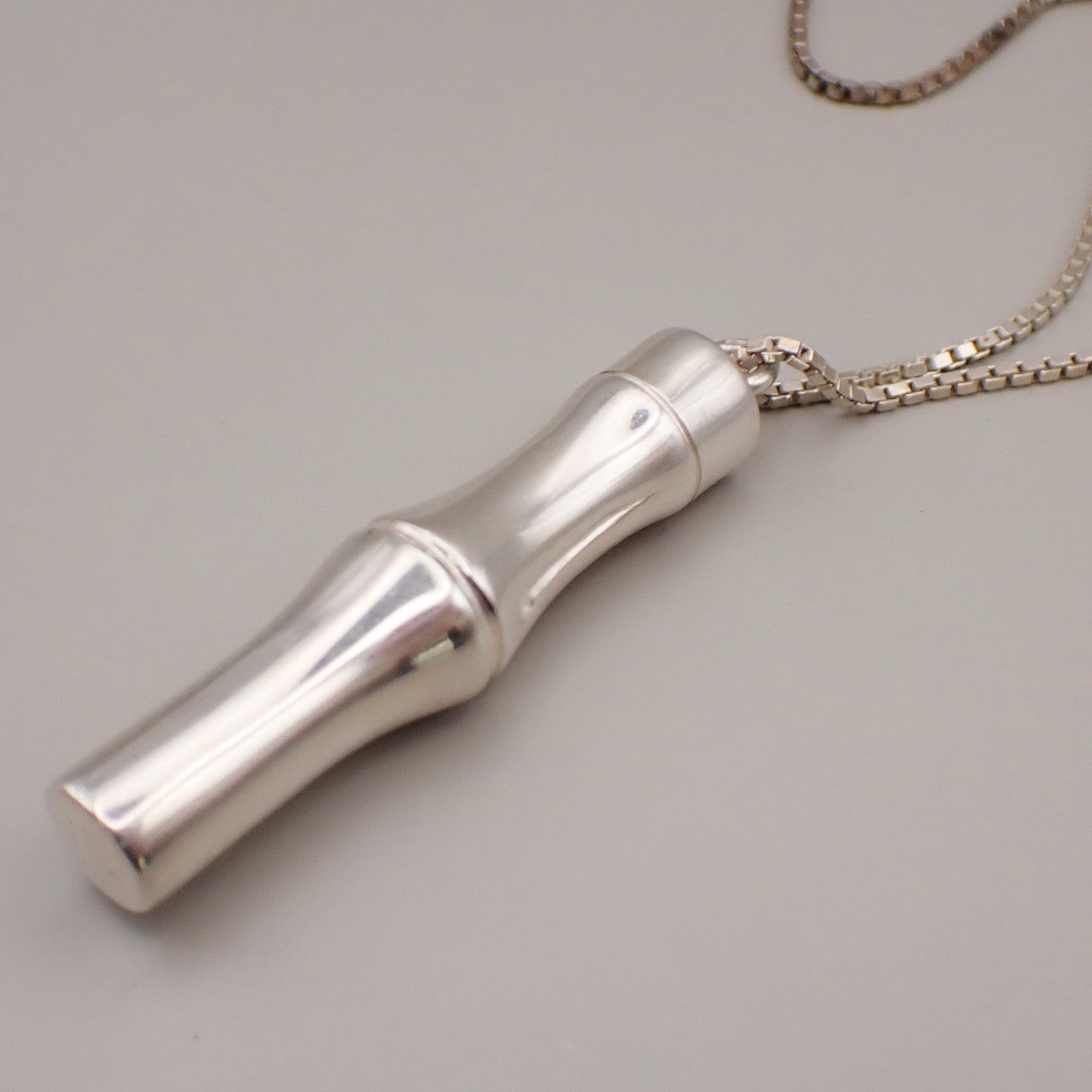 Gucci Bamboo Drop Pendant Necklace Sterling Silver