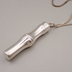 Gucci Bamboo Drop Pendant Necklace Sterling Silver