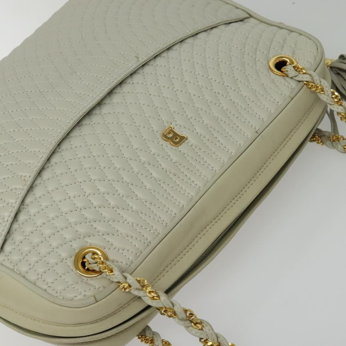 Bally Vintage Chain Shoulder Bag Quilted Leather