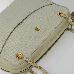 Bally Vintage Chain Shoulder Bag Quilted Leather