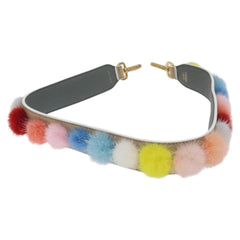 Fendi Pom Pom Strap You Shoulder Strap Leather and Fur