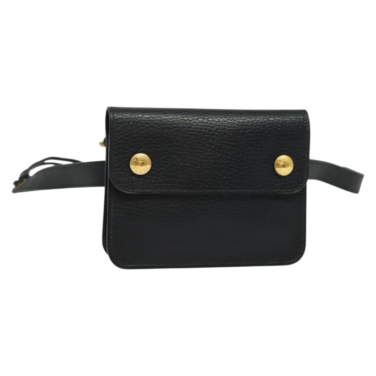 Hermes Pochette Green Waist Bag Leather