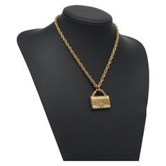 Chanel Flap Bag Pendant Necklace Metal