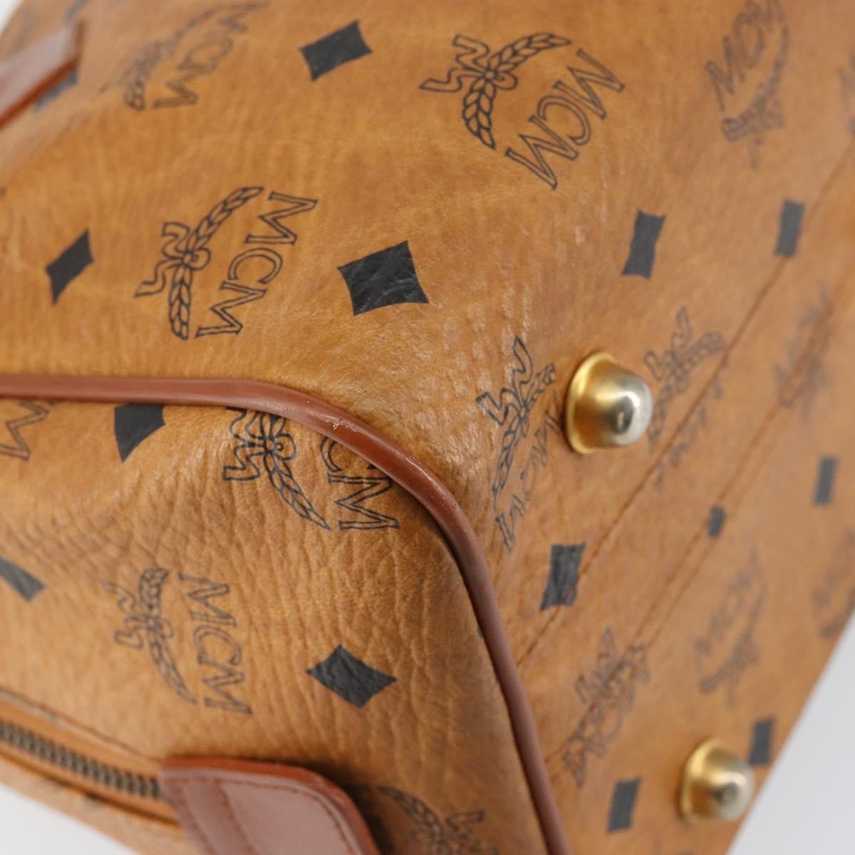 MCM Visetos Handbag Canvas and Leather