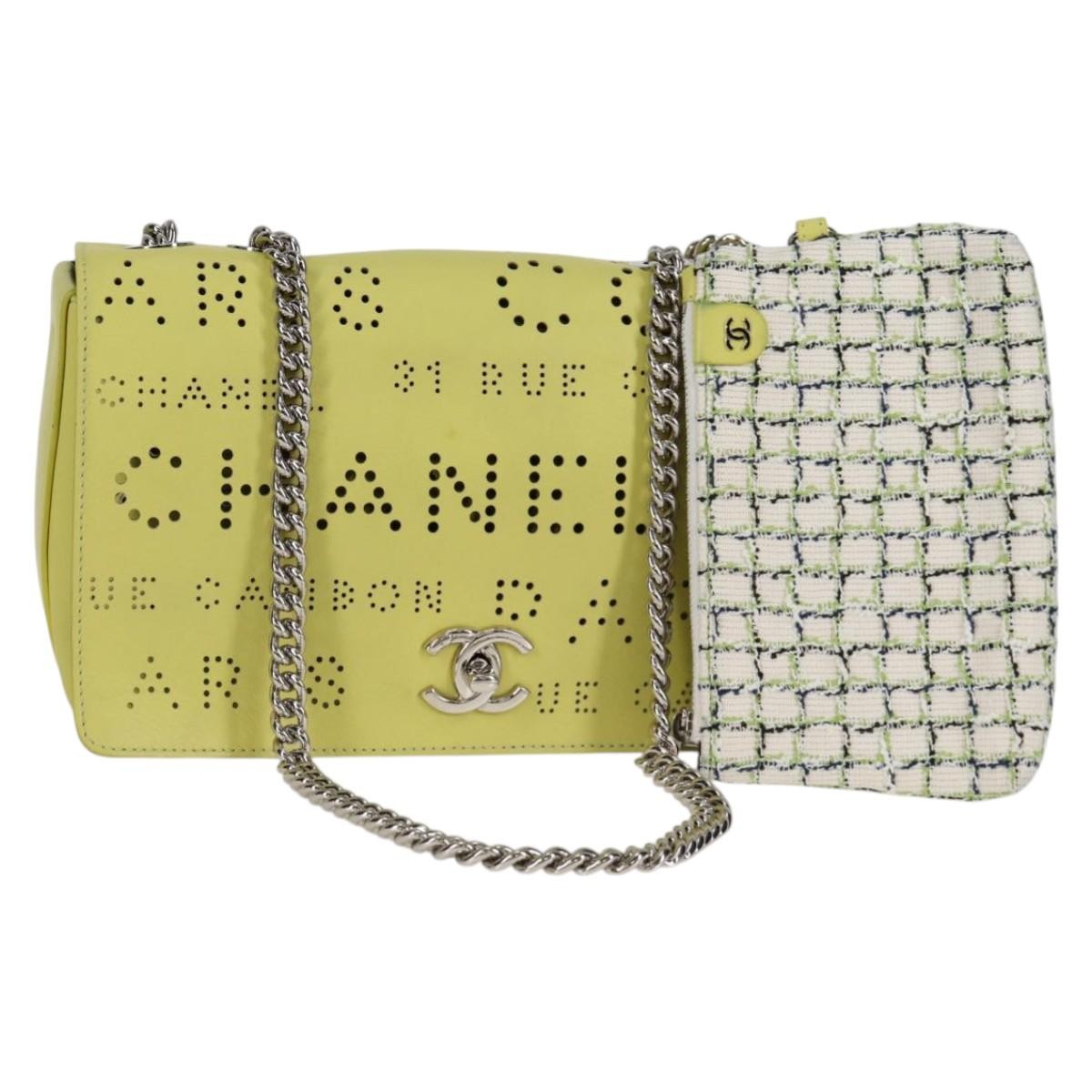 Chanel Logo Eyelets Flap Bag Perforated Calfskin