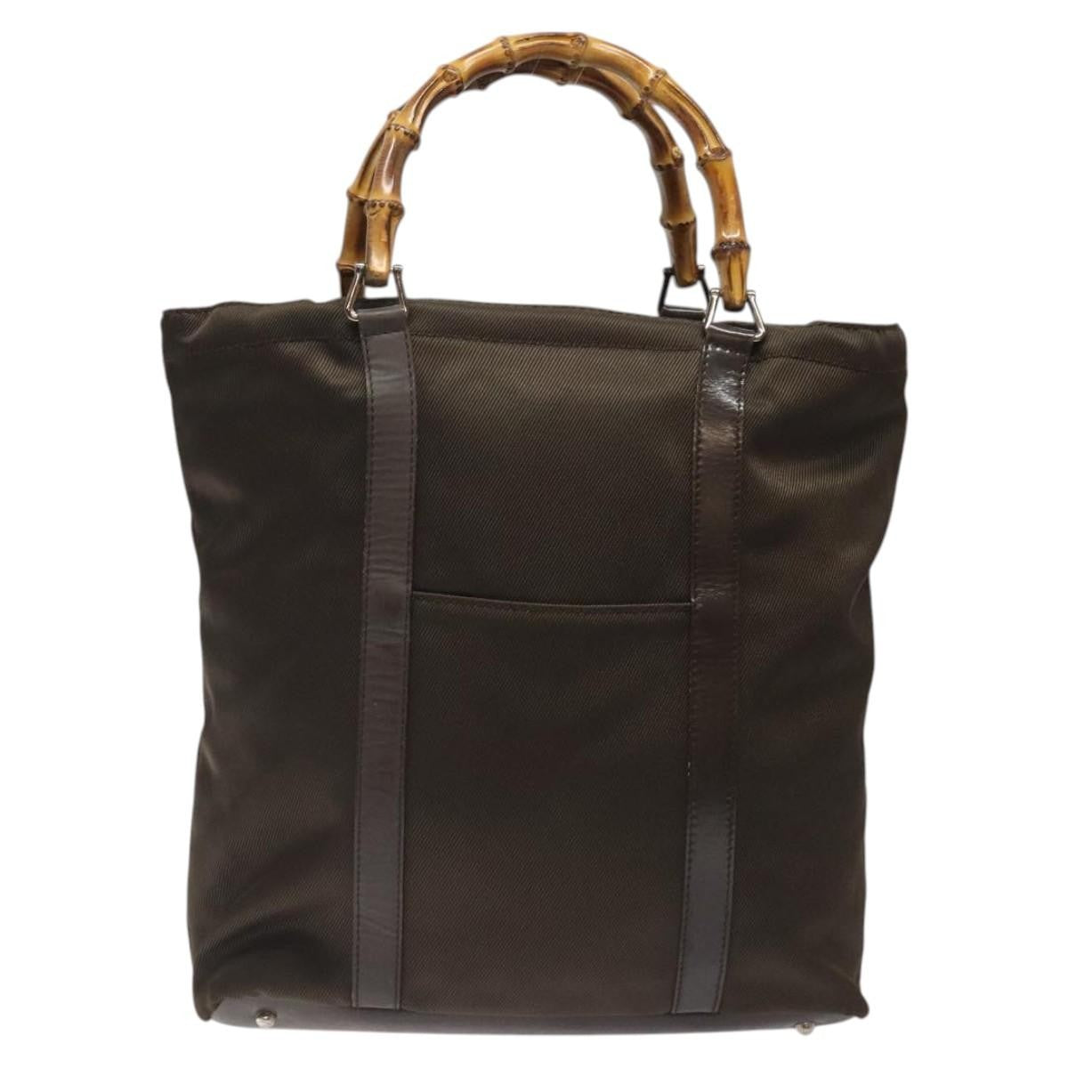 Gucci Vintage Bamboo Handle Tote Nylon
