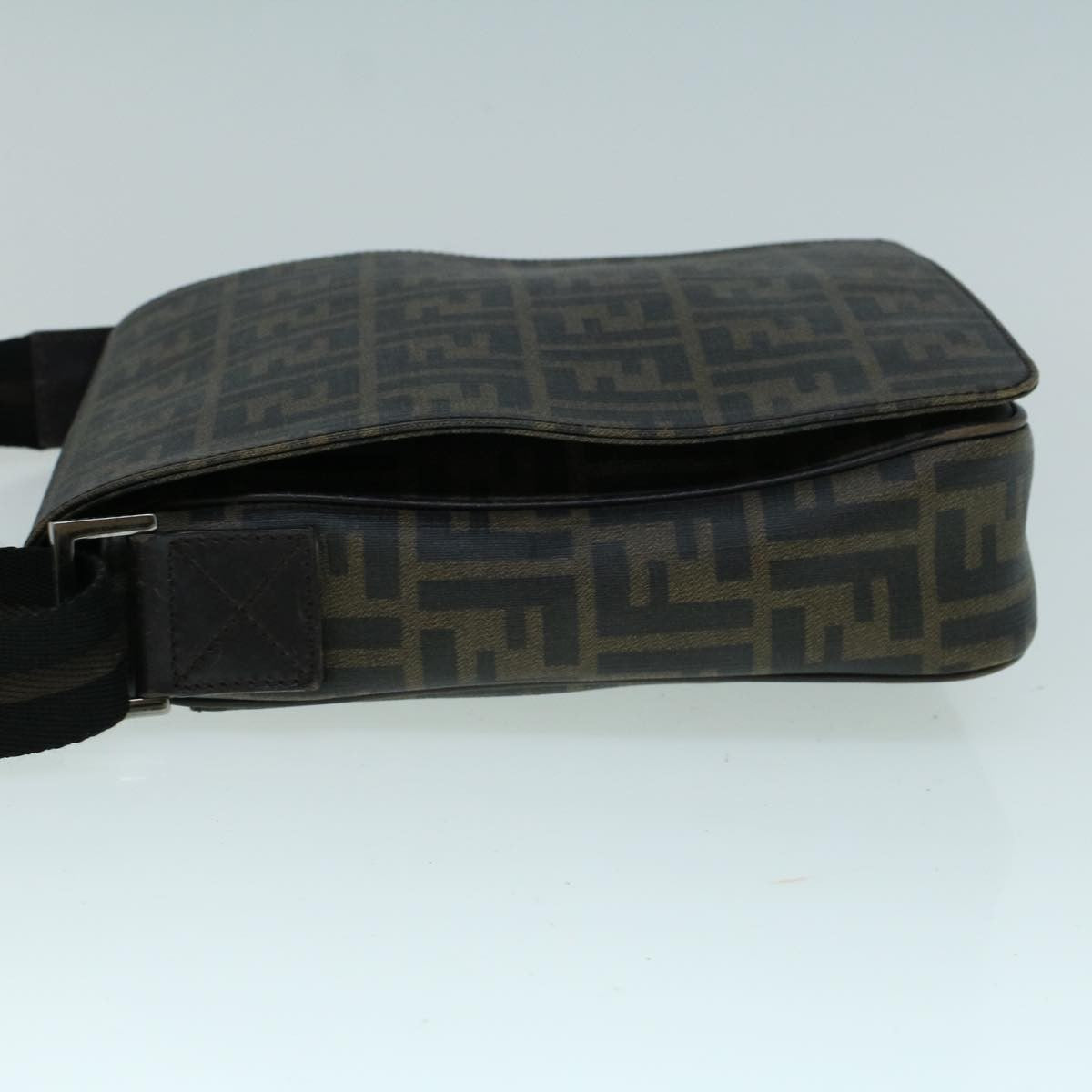 Fendi Flap Messenger Bag Zucca Coated Canvas