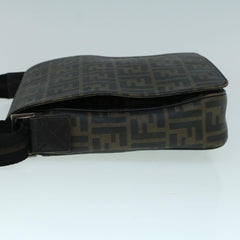 Fendi Flap Messenger Bag Zucca Coated Canvas