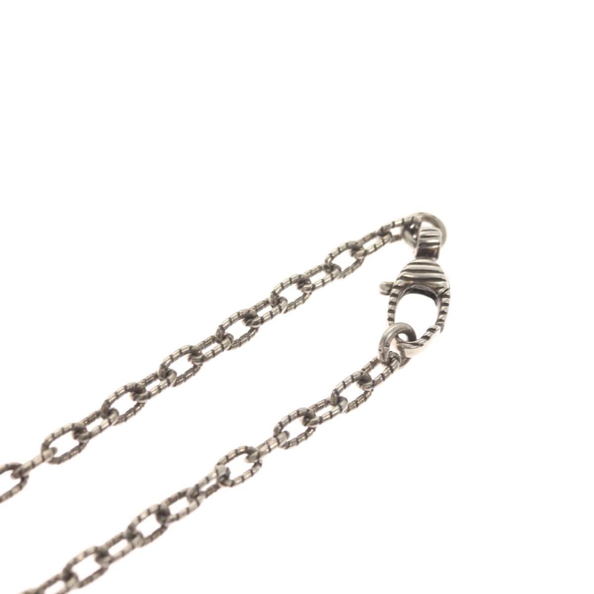 Gucci Engraved Interlocking G Chain Link Pendant Necklace Sterling Silver