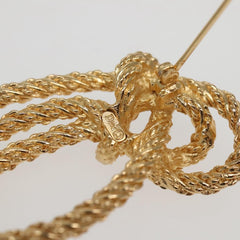 Christian Dior Vintage Logo Bow Safety Pin Brooch Metal