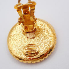 Chanel Vintage Round CC Clip-On Earrings Metal