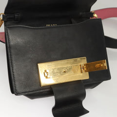 Prada Metal Ribbon Shoulder Bag City Calfskin