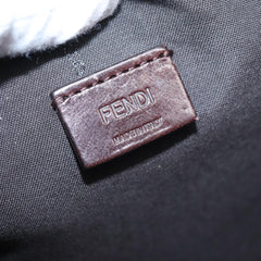 Fendi Mania Logo Zip Pouch Inlaid Leather