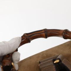 Gucci Vintage Bamboo Backpack Suede