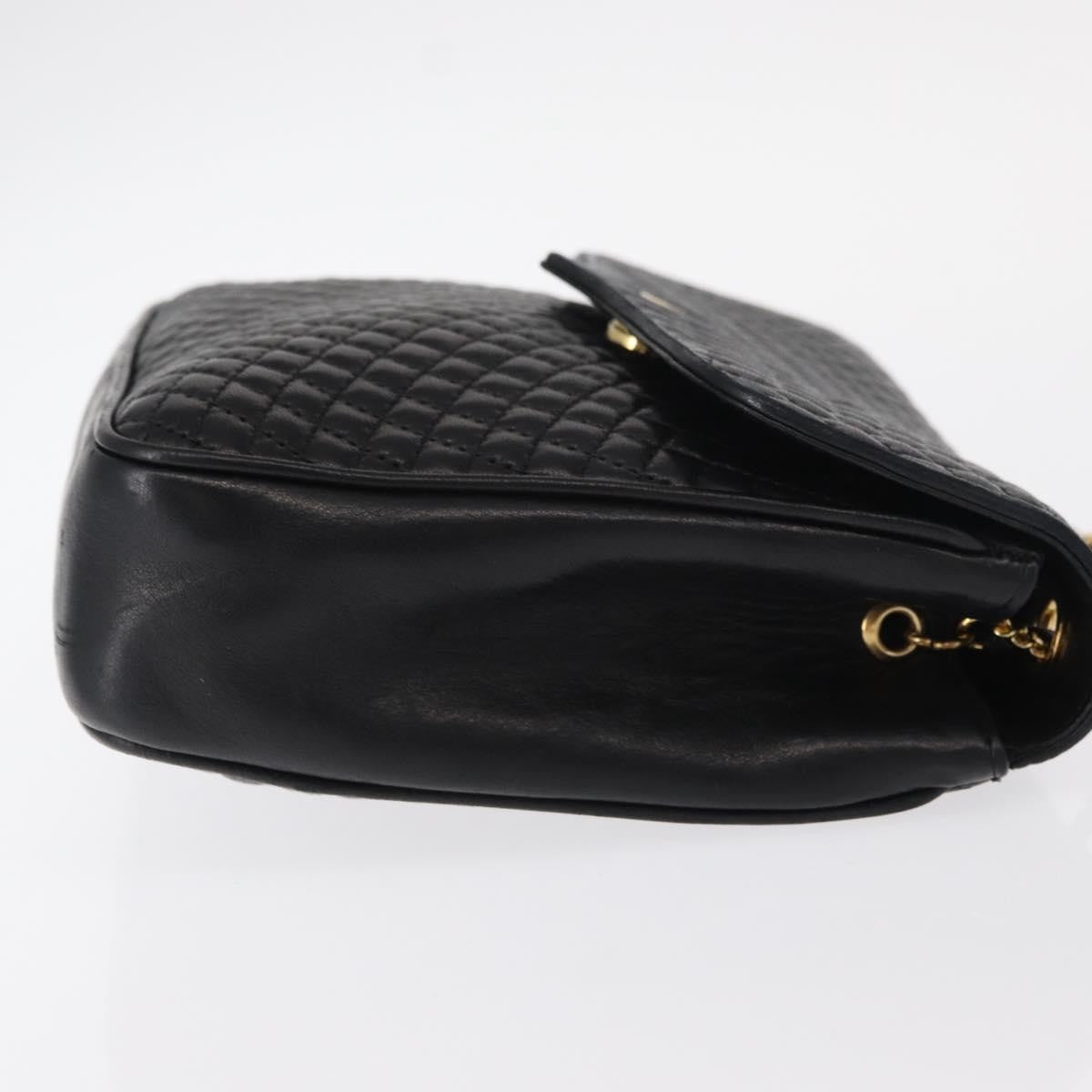 Bally Vintage Chain Shoulder Bag Quilted Leather