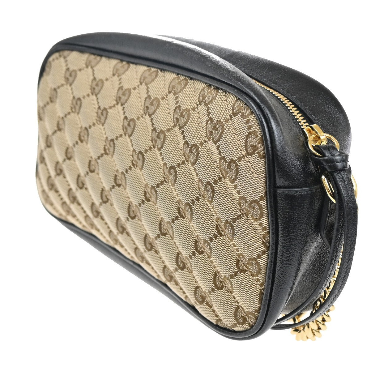 Gucci GG Marmont Shoulder Bag Diagonal Quilted GG Canvas with Leather