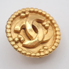 Chanel Vintage CC Round Clip-On Earrings Metal