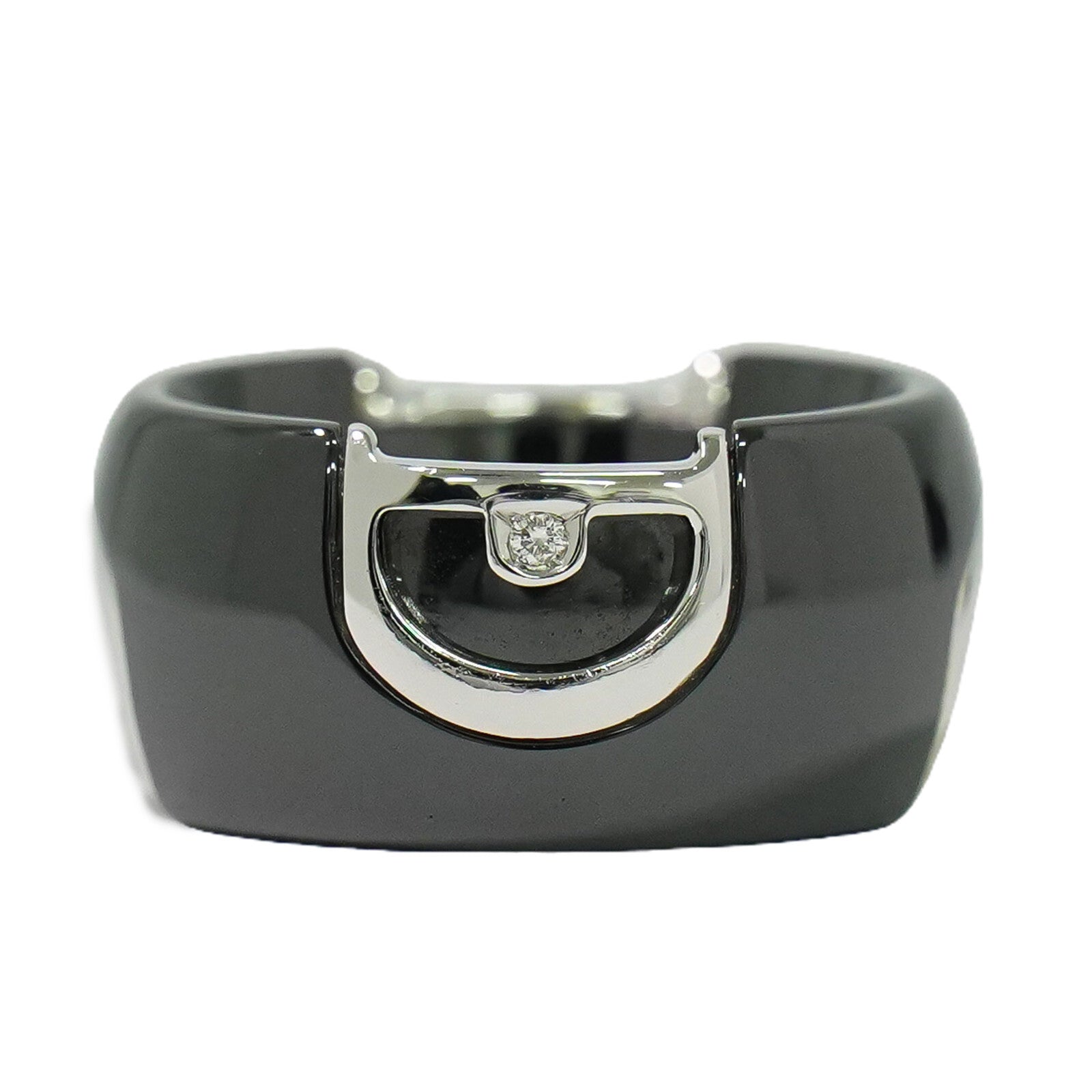 Damiani D Icon Ring K18 (White Gold), ceramic and Diamond
