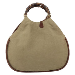 Gucci Vintage Bamboo Hobo Canvas