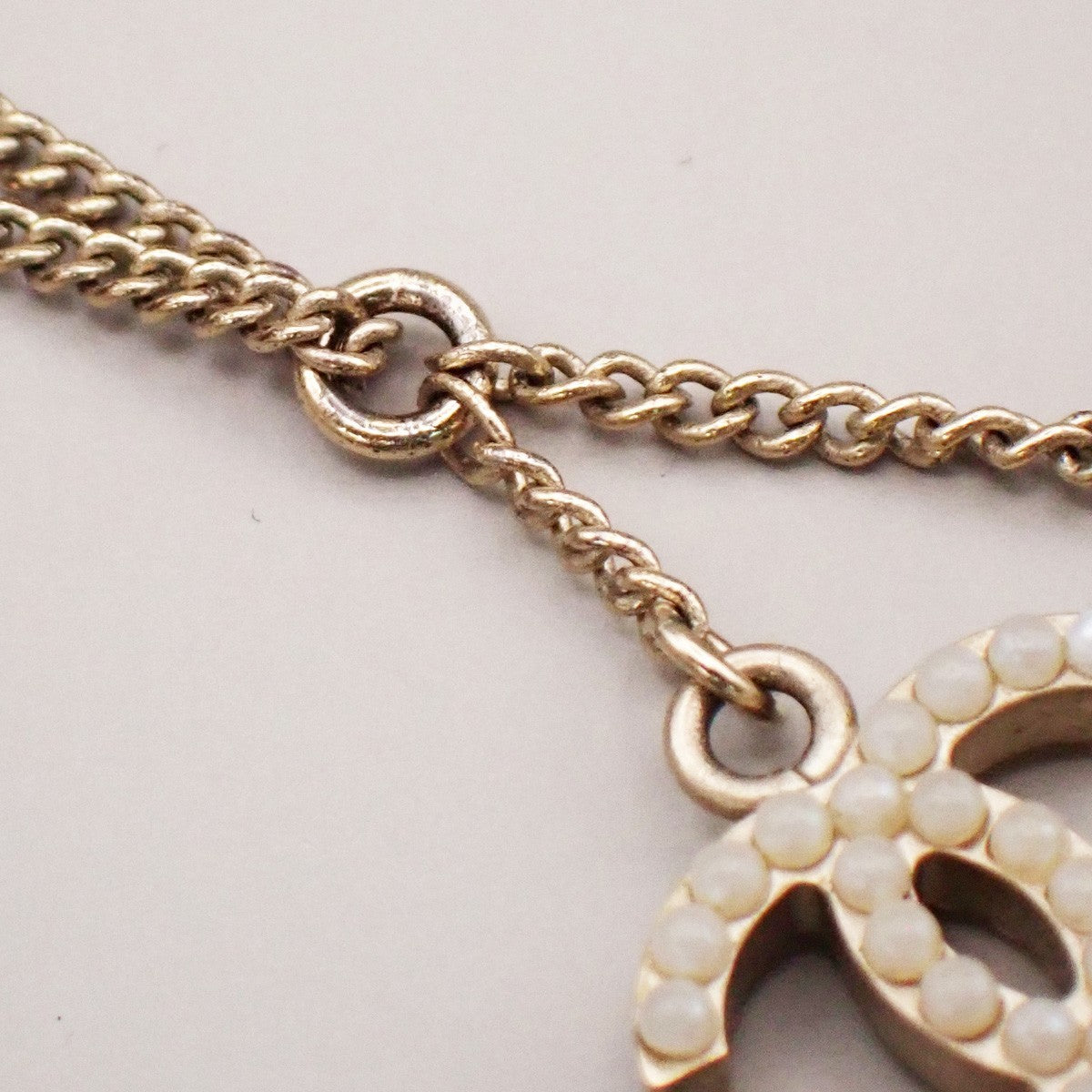 Chanel CC Pendant Necklace Faux Pearls and Metal