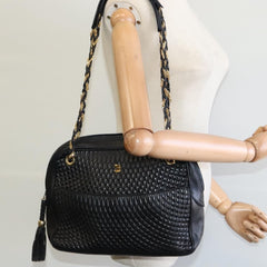 Bally Vintage Chain Shoulder Bag Quilted Leather