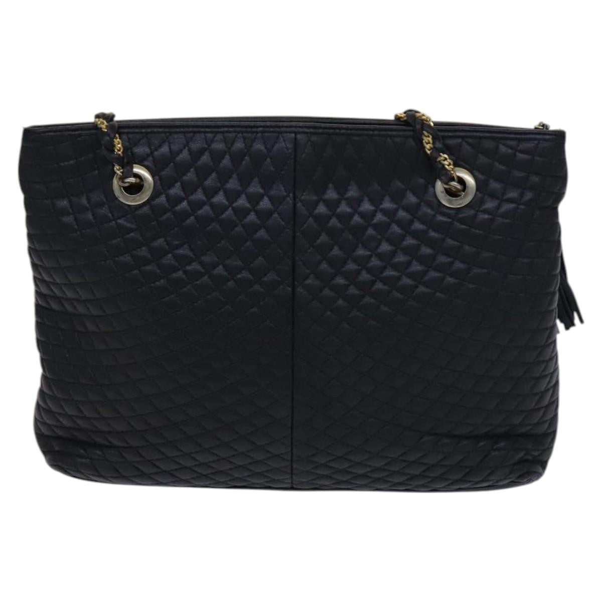 Bally Vintage Chain Shoulder Bag Quilted Leather