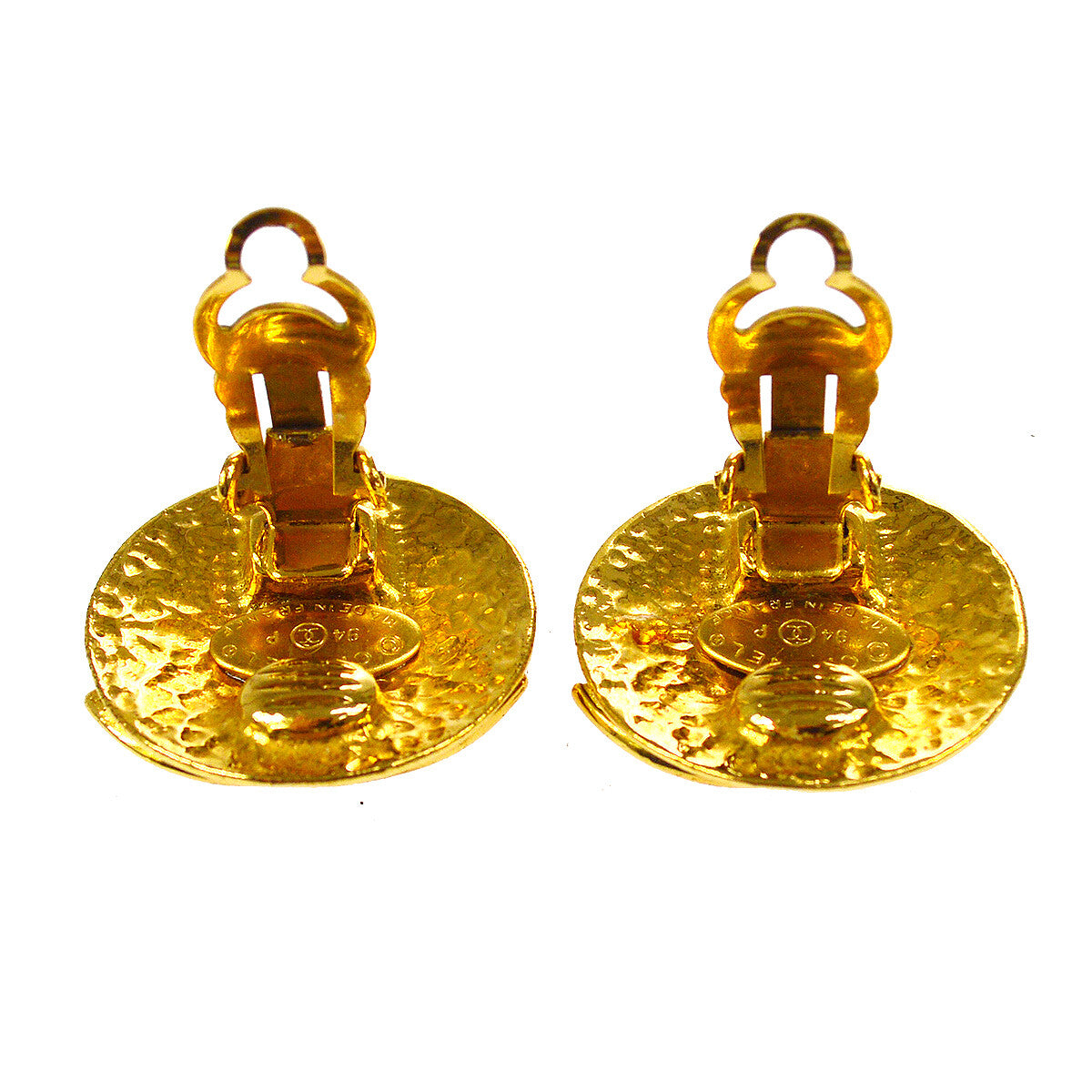 Chanel CC Button Clip-On Earrings Metal