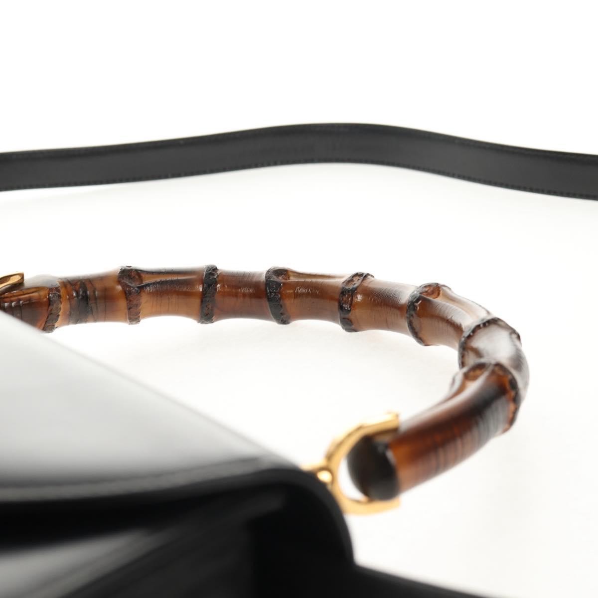 Gucci Vintage Convertible Bamboo Top Handle Bag Leather