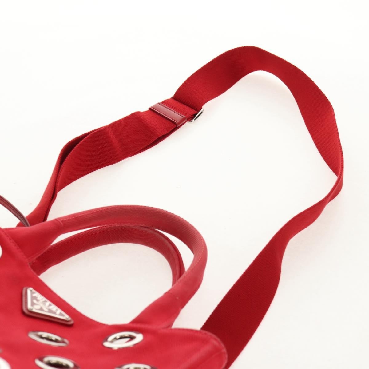 Prada Canapa Convertible Tote Grommet Embellished Canvas