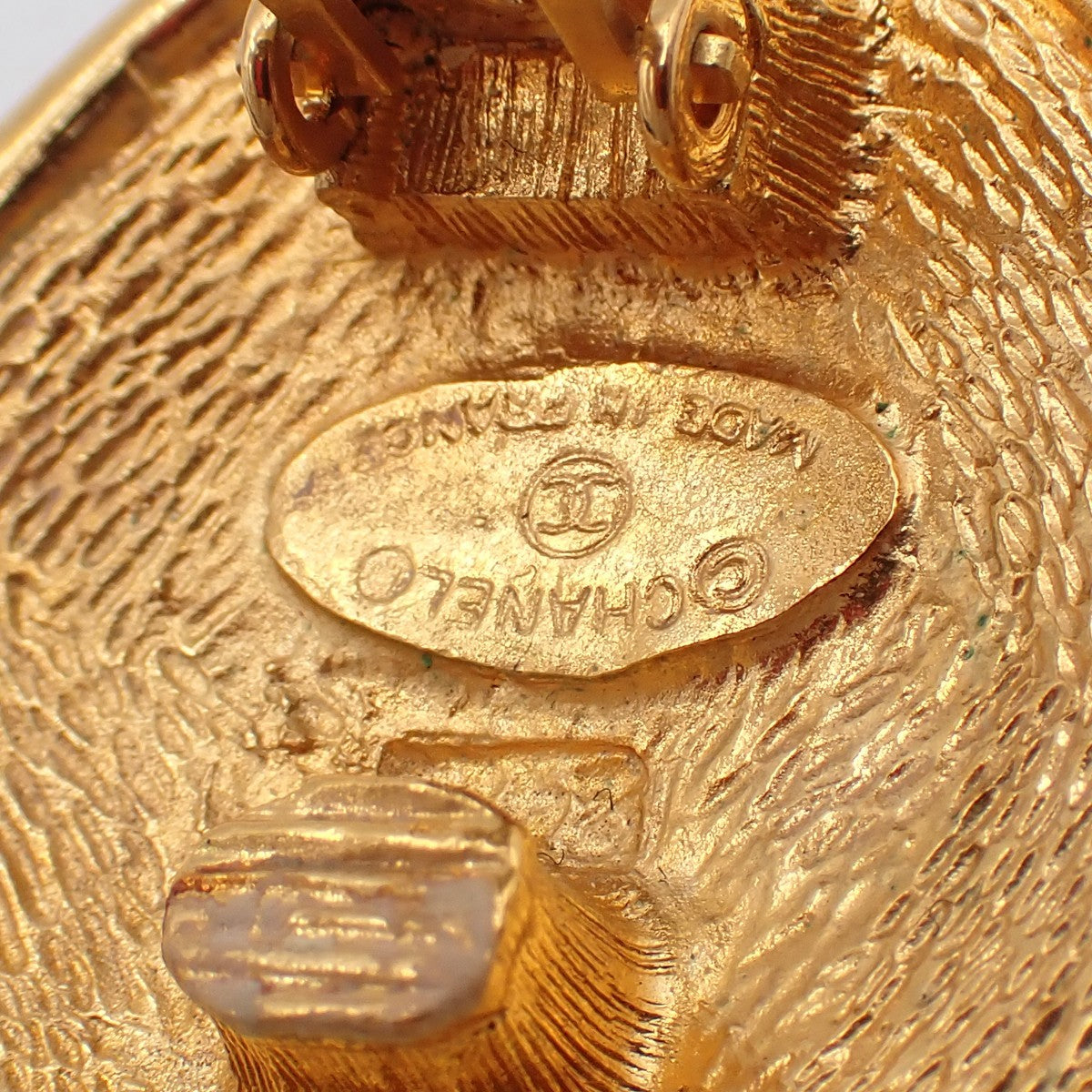 Chanel Vintage CC Diamond Shape Clips-On Earrings Gold-Plated