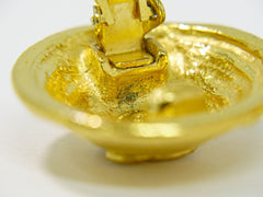 Chanel Vintage Round CC Clip-On Earrings Metal