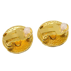 Chanel Vintage Round CC Clip-On Earrings Metal