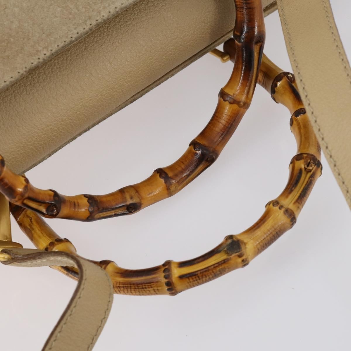 Gucci Vintage Bamboo Handle Bag Suede