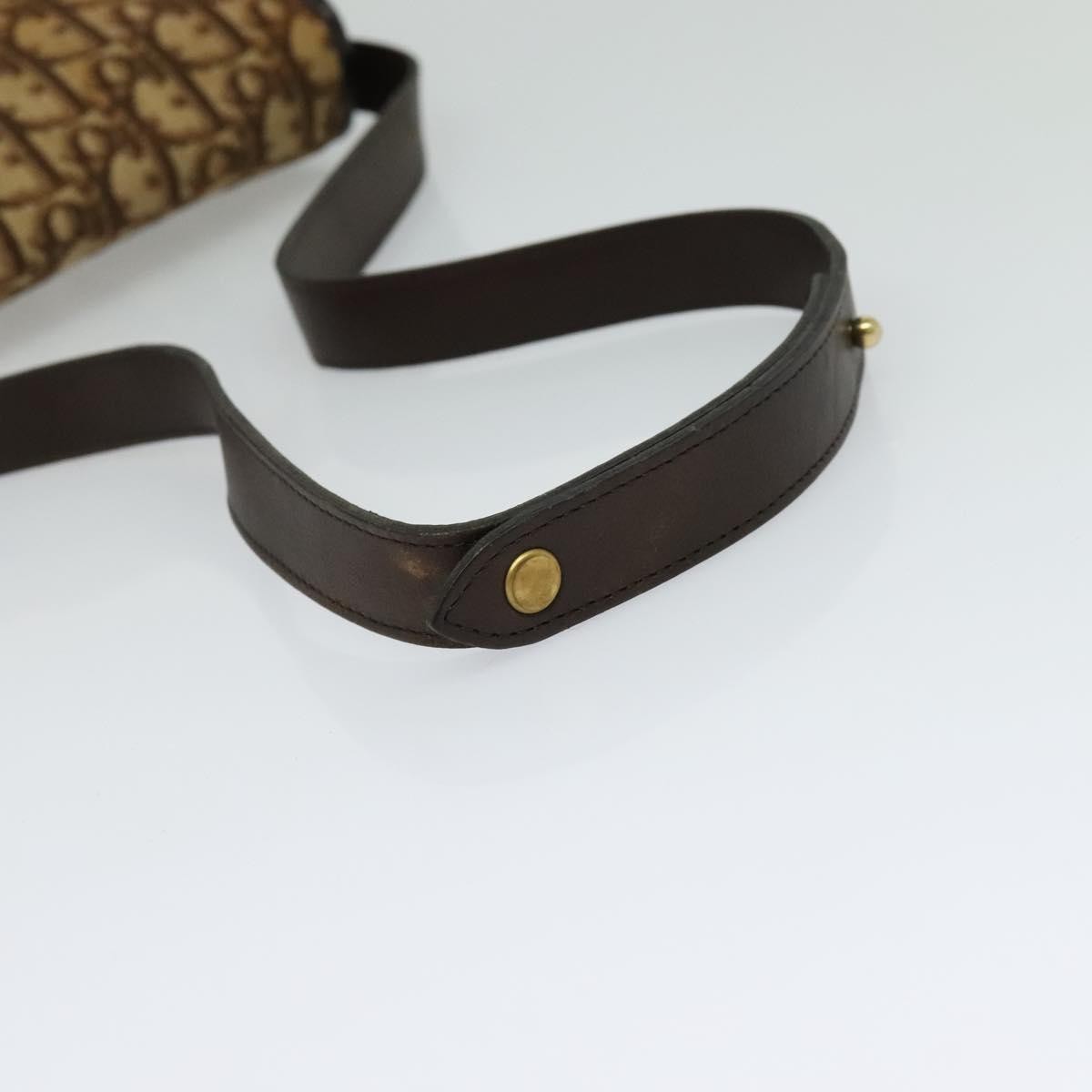 Christian Dior Vintage Trotter Flap Shoulder Bag Canvas