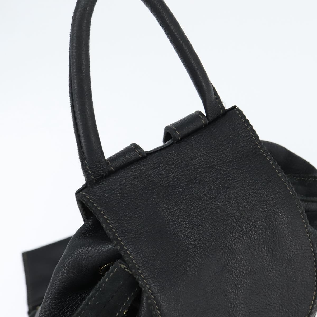 Fendi Logo Flap Drawstring Backpack Leather