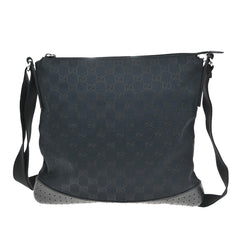 Gucci Zip Messenger Bag GG Canvas with Perforated Leather