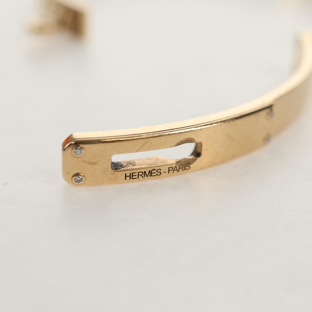 Hermes Kelly Bracelet 18K Yellow Gold and Pave Diamonds