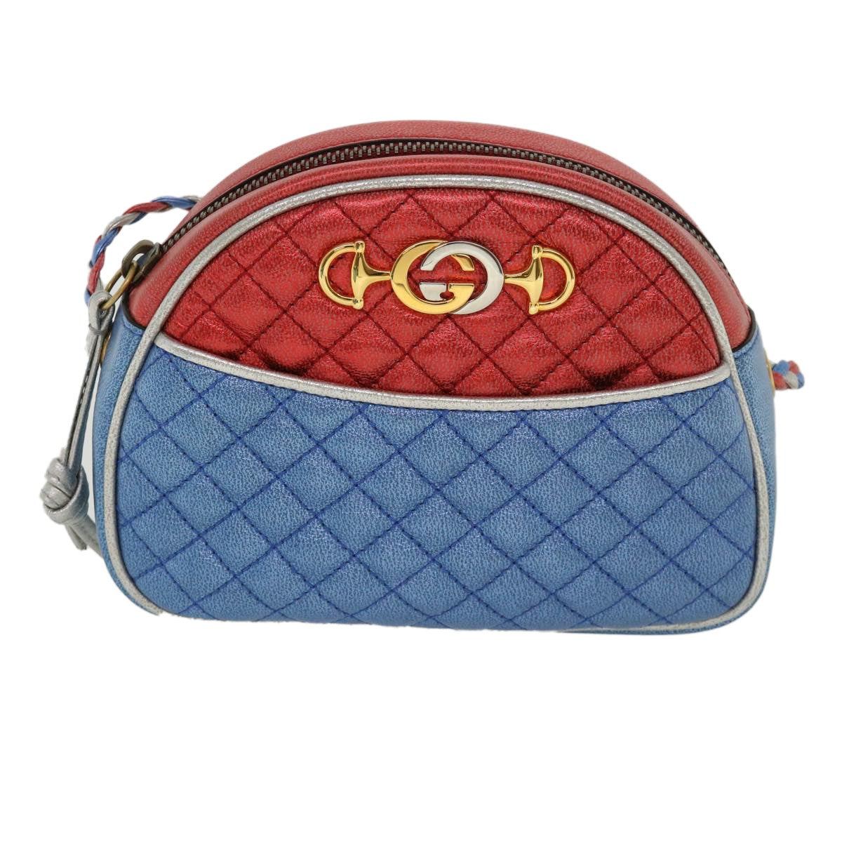 Gucci Trapuntata Camera Shoulder Bag Quilted Laminated Leather