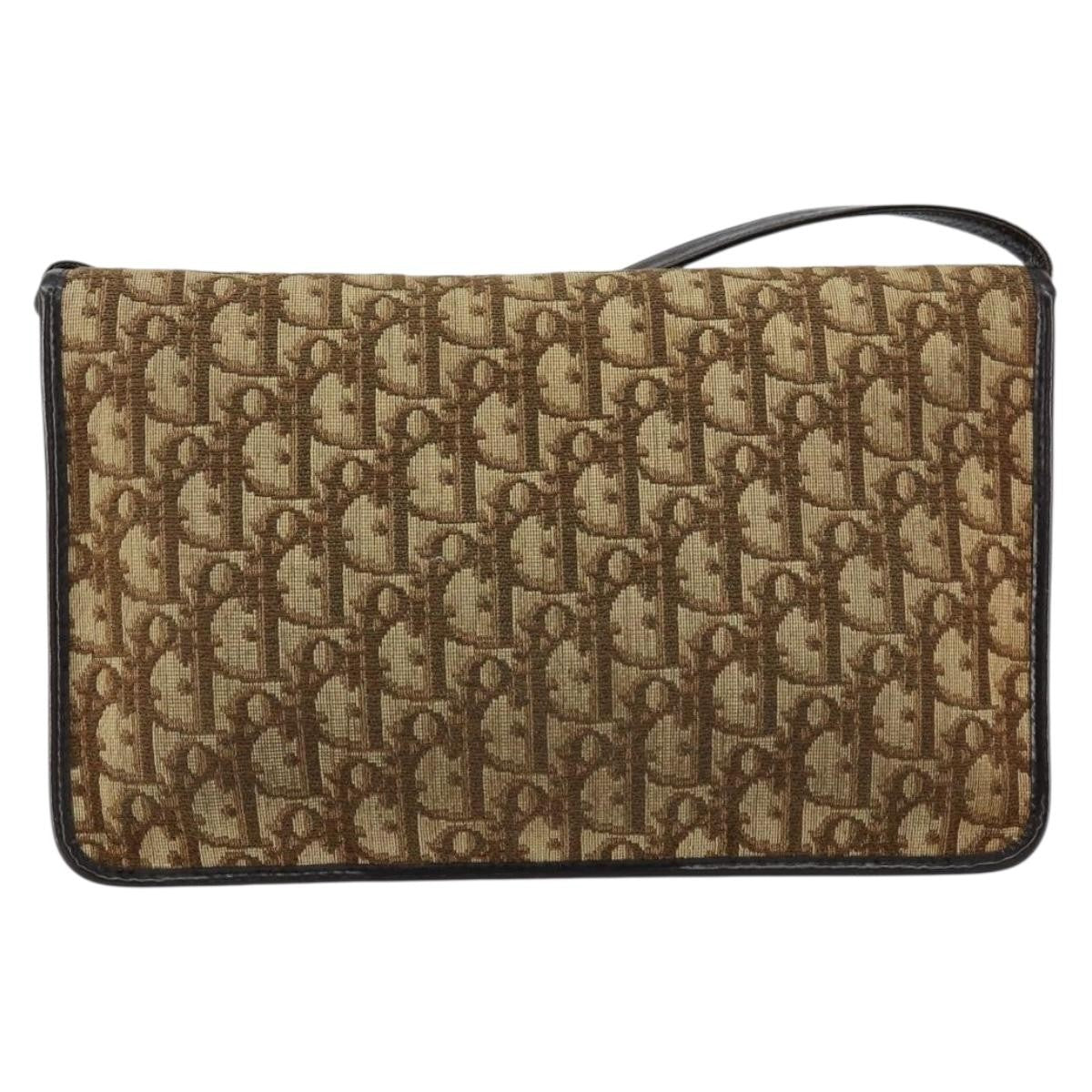 Christian Dior Vintage Trotter Shoulder Bag Canvas