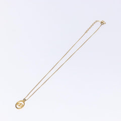 Christian Dior CD Round Pendant Necklace Metal